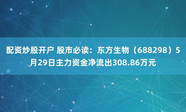 配资炒股开户 股市必读：东方生物（688298）5月29日主力资金净流出308.86万元