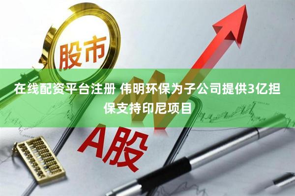在线配资平台注册 伟明环保为子公司提供3亿担保支持印尼项目